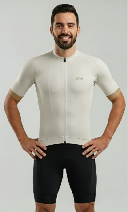 Jersey Hombre Beige Manga Corta